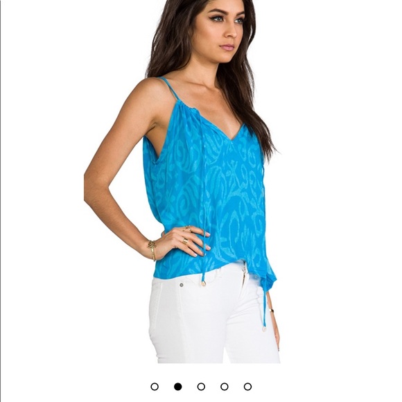 Indah Mazzy Drawstring Loose Tank Torquoise M - Picture 3 of 15